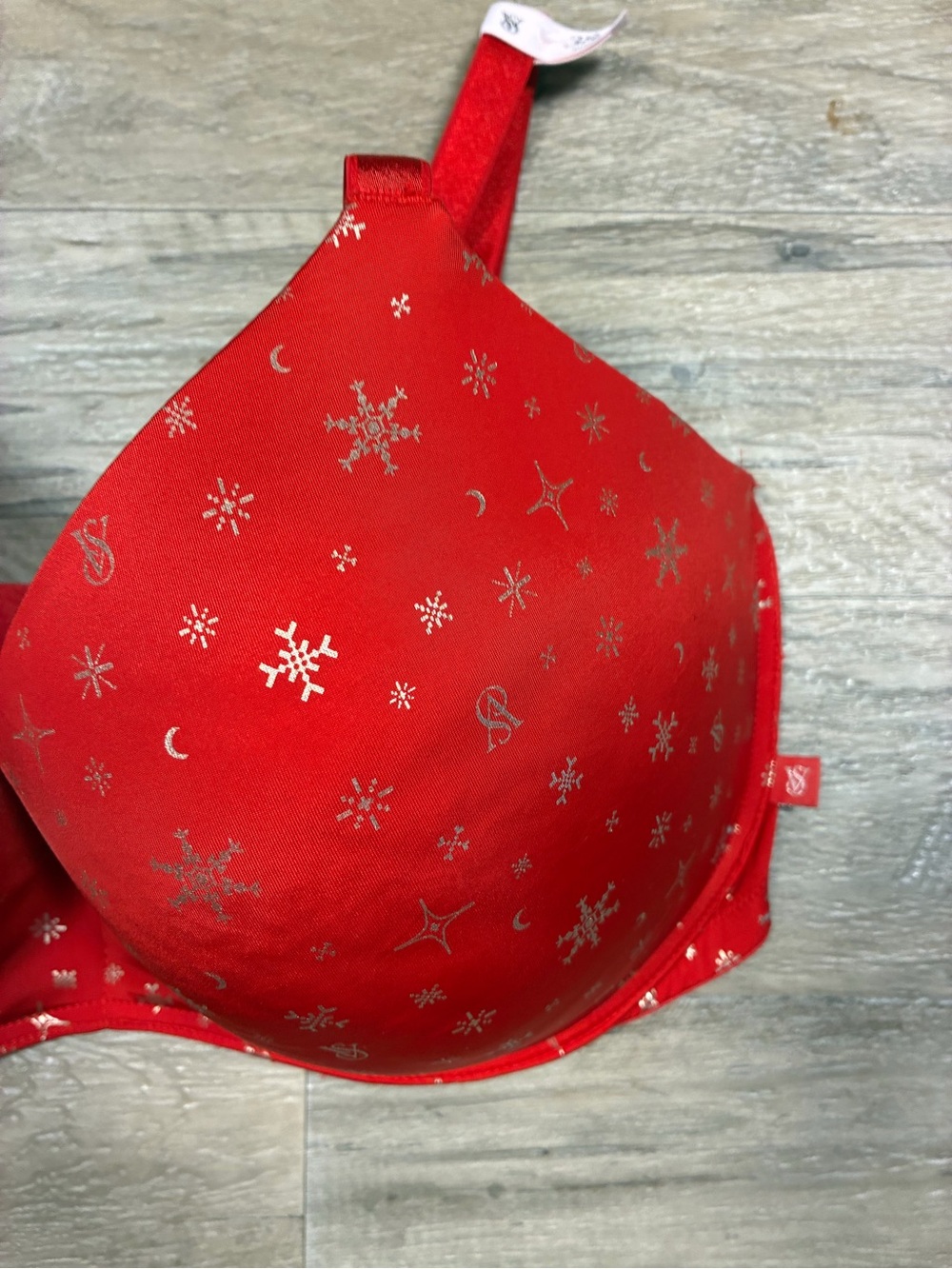 Victoria Secret Metallic Logo Print Padded No Wire Bra - Picture 5 of 11